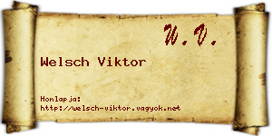 Welsch Viktor névjegykártya